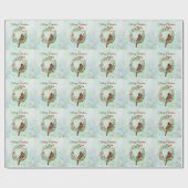 Papier Cadeau Joyeux Noël Cardinal Classique  (Plat)