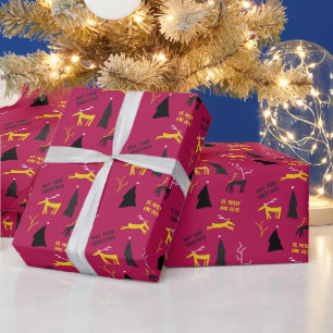 PAPIER CADEAU JOYEUX NOËL CERF ET RENNE