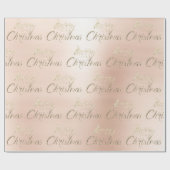 Papier Cadeau Joyeux Noël Champagne Rose Gold Parties scintillan (Plat)