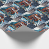 Papier Cadeau Joyeux Noël Chat ski (Coin)