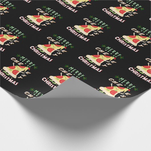 Papier Cadeau Joyeux Noël Cheesy Noël Noël Père Noël Pizza Noël (Coin)