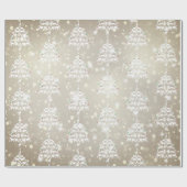 Papier Cadeau Joyeux Noël Chèvre Arbres de Noël (Plat)