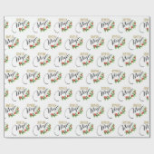 Papier Cadeau Joyeux Noël Chic Holly Floral | Noël (Plat)