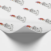 Papier Cadeau Joyeux Noël ! Chiot avec Bell et Ball (Coin)