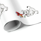Papier Cadeau Joyeux Noël ! Chiot avec Bell et Ball (Coin rond)