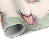 Papier Cadeau Joyeux Noël Chocolat chaud Mug (Coin rond)