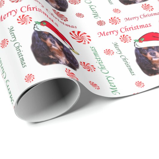 Papier Cadeau Joyeux Noël CKCS Père Noël papier d'emballage (Coin rond)