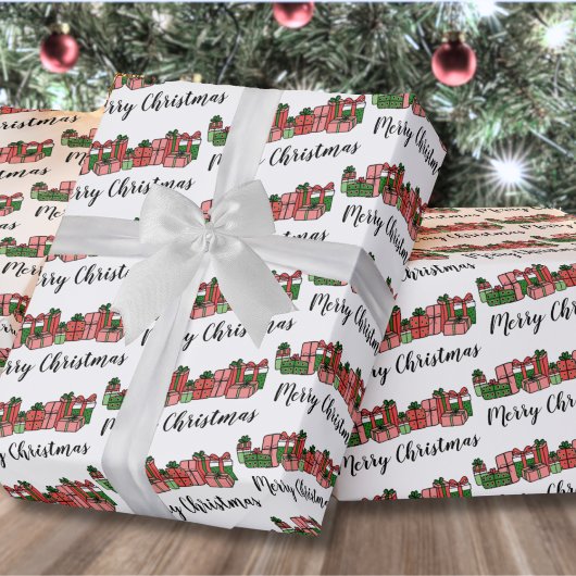 Papier Cadeau Joyeux Noël Coloré Mignon