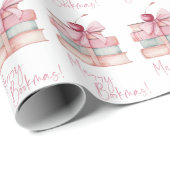 Papier Cadeau Joyeux Noël Coquette Bow Book Stand Cherry (Coin rond)