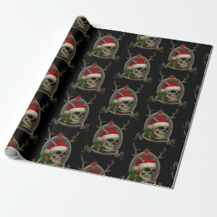 Papier Cadeau Joyeux Noël Crâne de mort Étoile Banner Casquette