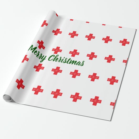 Papier Cadeau Joyeux Noël croisé Médicale (Déroulé)