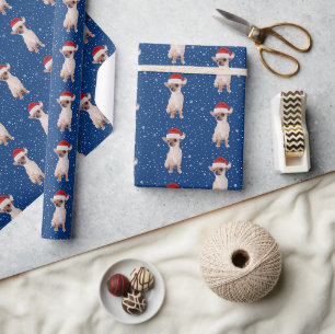 Papier Cadeau Joyeux Noël Cute Chihuahua Père Noël