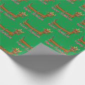 Papier Cadeau Joyeux Noël Dachshund (Coin)