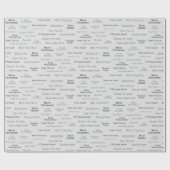 Papier Cadeau Joyeux Noël dans différentes langues du monde (Plat)