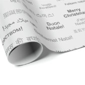 Papier Cadeau Joyeux Noël dans différentes langues du monde (Coin rond)