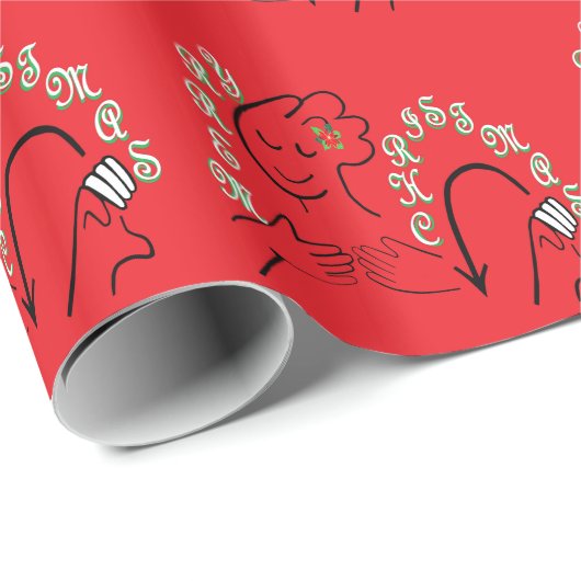 Papier Cadeau Joyeux Noël d'ASL (Coin rond)