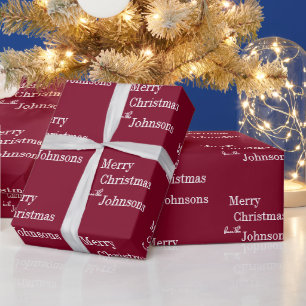 Papier Cadeau Joyeux Noël de Bourgogne Personnalisé