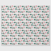 Papier Cadeau Joyeux Noël de chat (Plat)