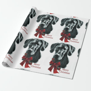 Papier Cadeau Joyeux Noël de great dane