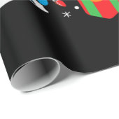 Papier Cadeau Joyeux Noël de hockey sur glace (Coin rond)