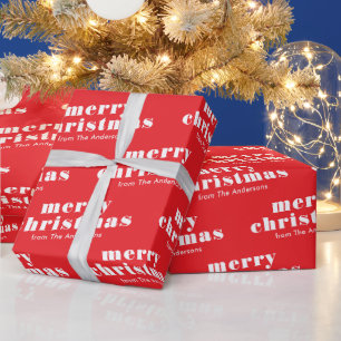 Papier Cadeau Joyeux Noël de la part de la famille