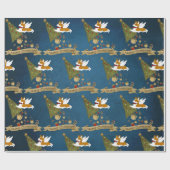 Papier Cadeau Joyeux Noël de la part de Santa Paws ! (Plat)