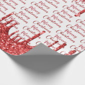 Papier Cadeau Joyeux Noël de la parties scintillant rouge (Coin)