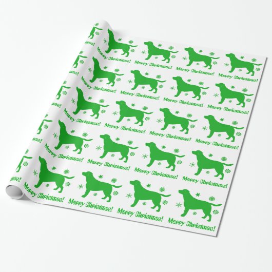 Papier Cadeau Joyeux Noël de labrador retriever (Déroulé)