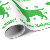 Papier Cadeau Joyeux Noël de labrador retriever (Coin rond)