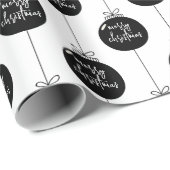 Papier Cadeau Joyeux Noël de Noël moderne (Coin rond)