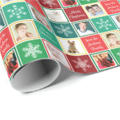 Papier Cadeau Joyeux Noël de notre modèle de photos de la (Coin rond)