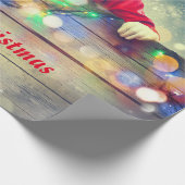 Papier Cadeau Joyeux Noël de Père Noël (Coin)