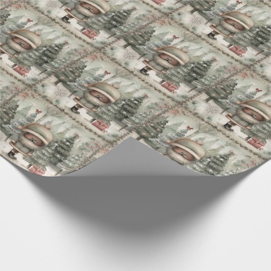 Papier Cadeau Joyeux Noël de Père Noël afro-américaine (Coin)