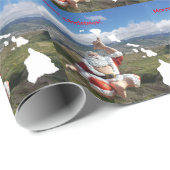 Papier Cadeau Joyeux Noël de Père Noël dans les îles hawaïennes (Coin rond)