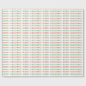 Papier Cadeau Joyeux Noël de police rouge et verte d'ordinateur (Plat)