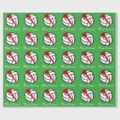 Papier Cadeau Joyeux Noël de volleyball (Plat)