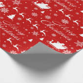 Papier Cadeau "Joyeux Noël" Deer Père Noël (Coin)