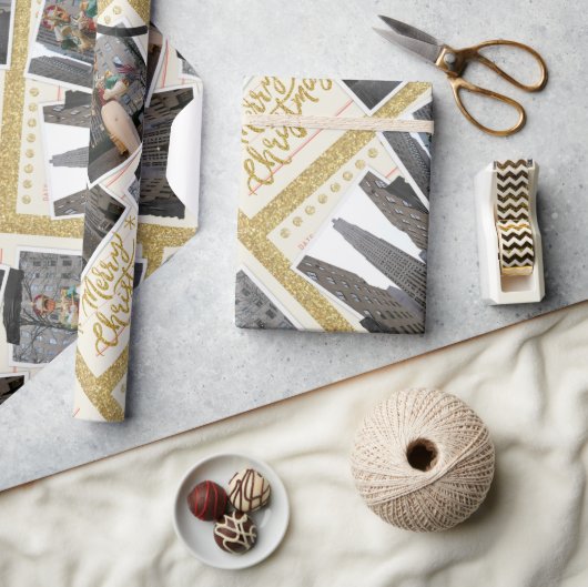 Papier Cadeau Joyeux Noël depuis le Rockefeller Plaza à New York (Artisanat)