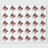 Papier Cadeau Joyeux Noël des carlins (Plat)