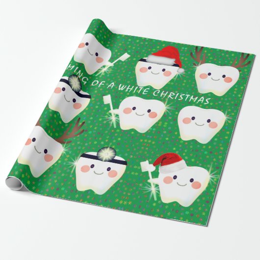 Papier Cadeau Joyeux Noël des dents (Déroulé)