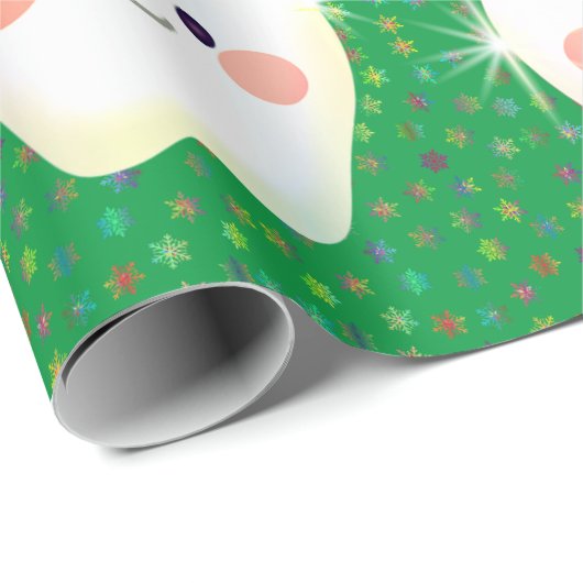 Papier Cadeau Joyeux Noël des dents (Coin rond)