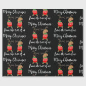 Papier Cadeau Joyeux Noël Deux Dachshunds Jumelés (Plat)