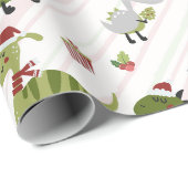 Papier Cadeau Joyeux Noël Dino (Coin rond)