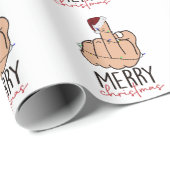 Papier Cadeau Joyeux Noël donner le doigt (Coin rond)