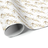 Papier Cadeau Joyeux Noël d'or (Coin rond)