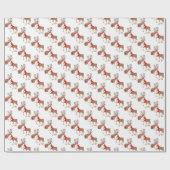 Papier Cadeau Joyeux Noël Drôle Rennes (Plat)