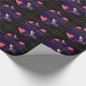 Papier Cadeau Joyeux Noël écrit en petites lignes - Ruban - (Coin)