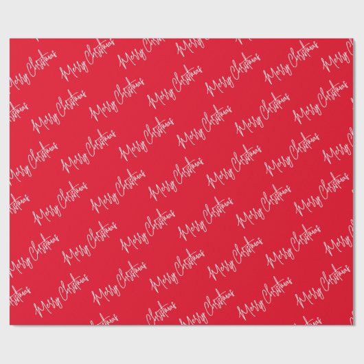 Papier Cadeau Joyeux Noël écriture manuscrite moderne Script rou (Plat)