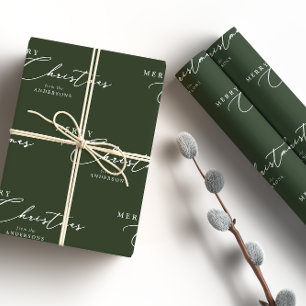 Papier Cadeau Joyeux Noël Écriture Moderne Élégante Personnalisé