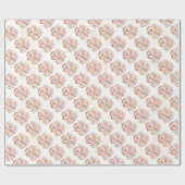 Papier Cadeau Joyeux Noël écriture rose or élégant (Plat)